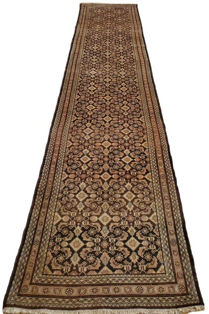 Hand-woven Hamadan Long runner Geometric - 3'5" x 16'1" gallery