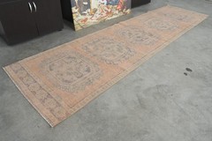 3×11 ft, turkish rug runner, hand-knotted vintage runner, oushak runner rug, 685