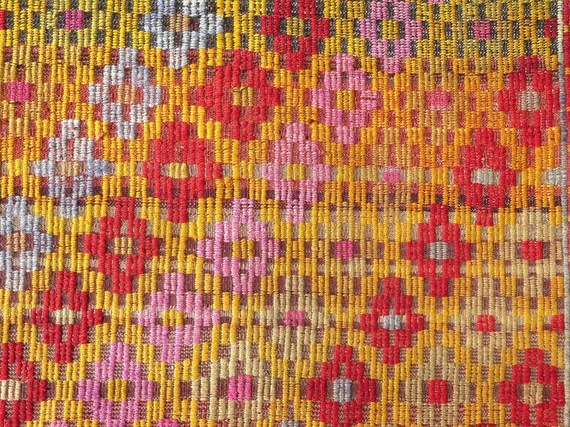Turkish Kilim Runner Embroidery Rug, Hallway Carpet Rugs Corridor Kelim 44"x105" gallery