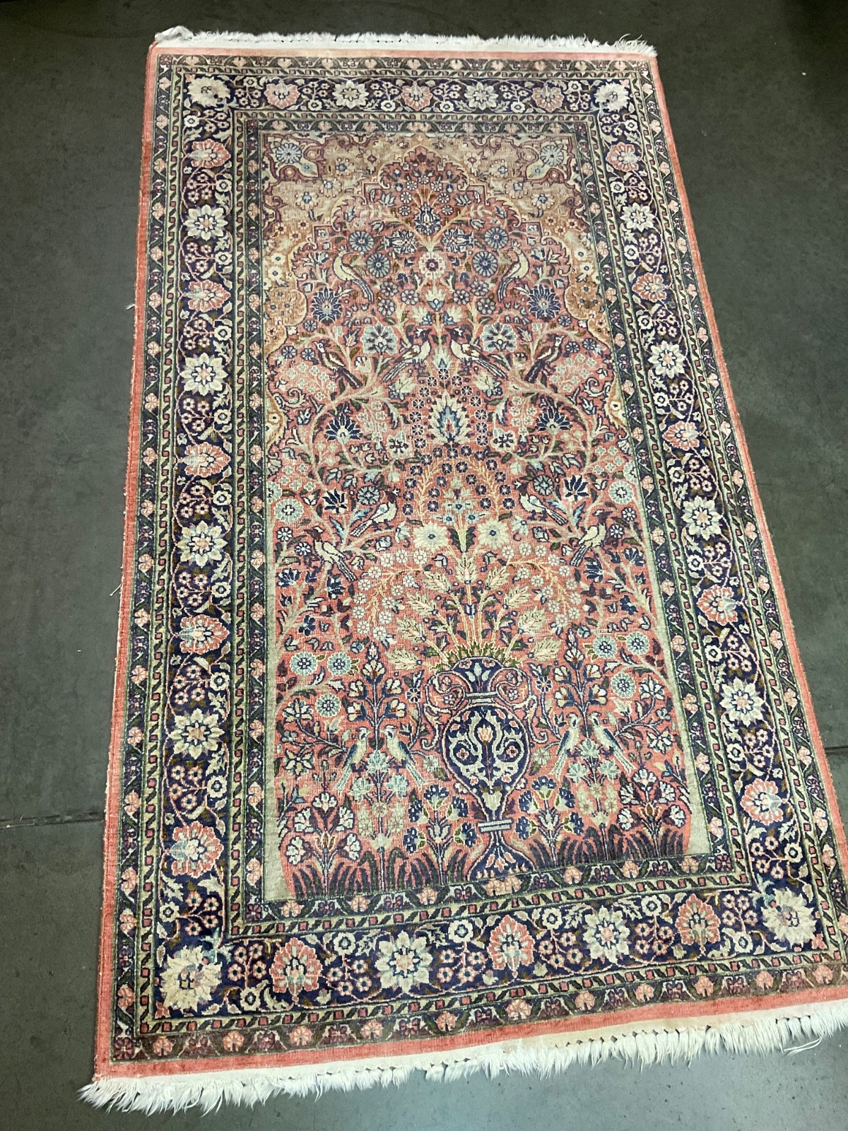 High Quality Silk Rug Wall Hanging Floor Pictorial Birds Silk Rug Carpet 3x5 Ft gallery