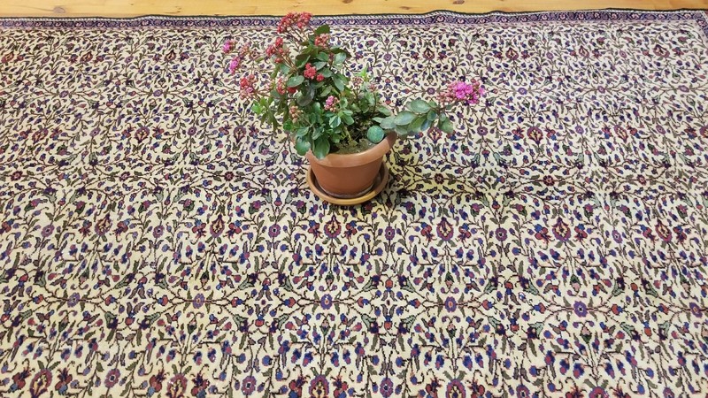 Antique 1900-1930s Floral Turkish Hereke Rug 5' × 9'8" gallery
