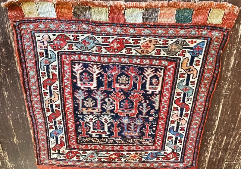 Antique Soumak Caucasian Kilim Rug/Bag, 21" x 23"C-1870 #17550 gallery