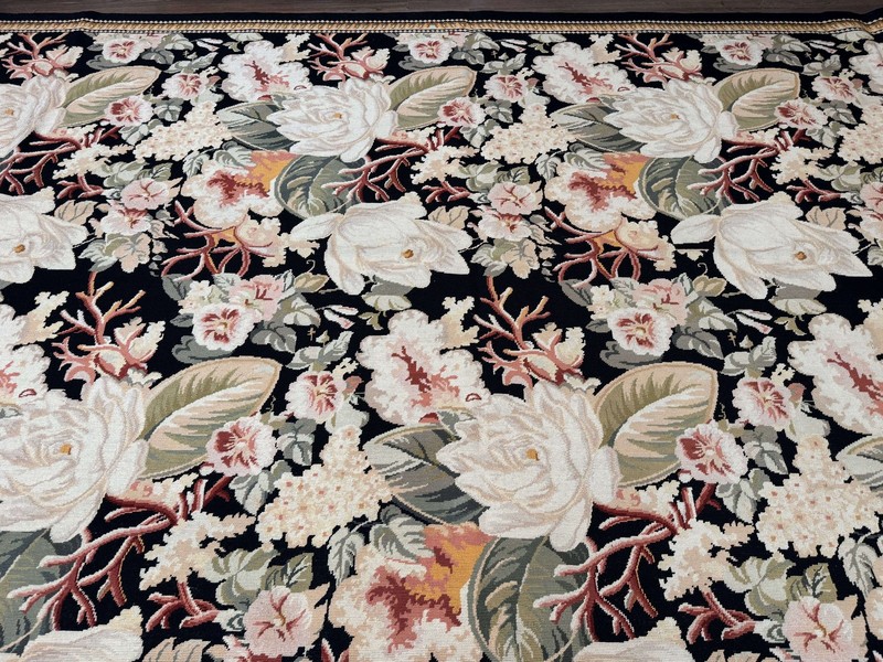 Palace Size Needlepoint Rug 13x17 Extra Large Wool Floral Handmade Carpet gallery