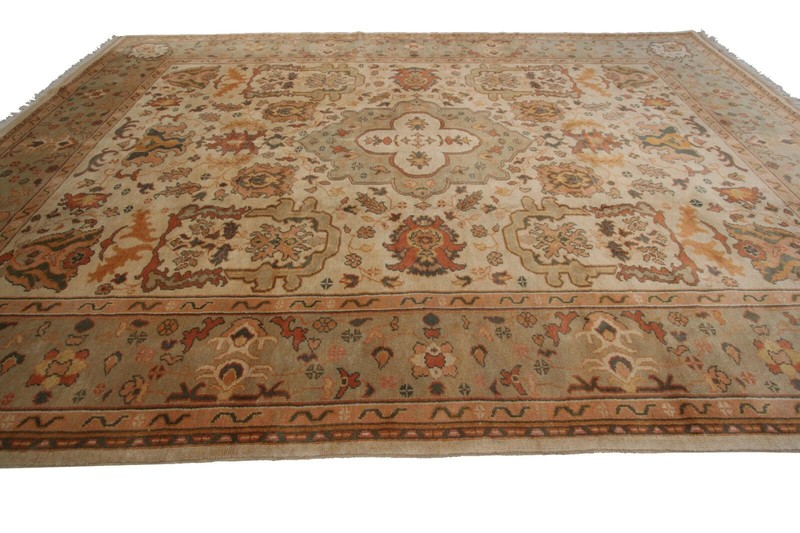 9x12 Vintage Authentic Antique Turkish Oushak Rug Arts & Crafts 269cmx350cm gallery