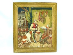 Large Hand-Embroidered Picture in Frame Dated 1843 NK-6963