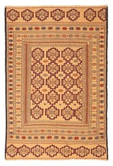 Vintage Hand Woven Area Rug 4’1″ x 6’1″ Traditional Wool Oriental Carpet