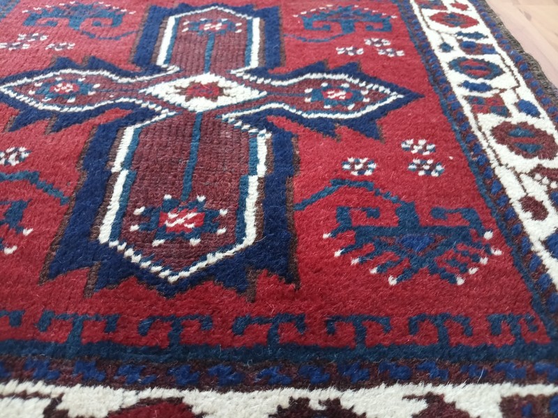 Antique Star Blue Rug, Heimdecor Blauer Teppich, Tribal Village Rug, Handmade gallery