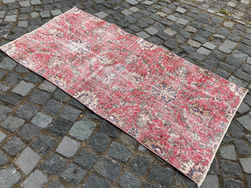 Bohemian Runner Rug, Turkish Vintage Rug, Handmade Wool Rug, 2,5 x 5,3 ft gallery