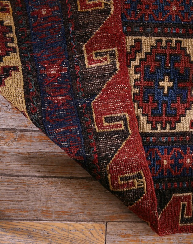 7'x11' Red Tribal Geometric Late 19th Century Antique Caucasian Flatweave Dragon gallery