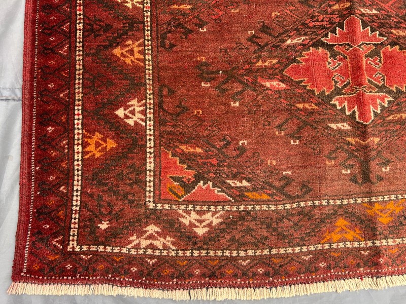 Antique Turkmen Rug 3'9x5'8 Ft – Tribal Handmade Wool Rug Geometric Afghan Style gallery