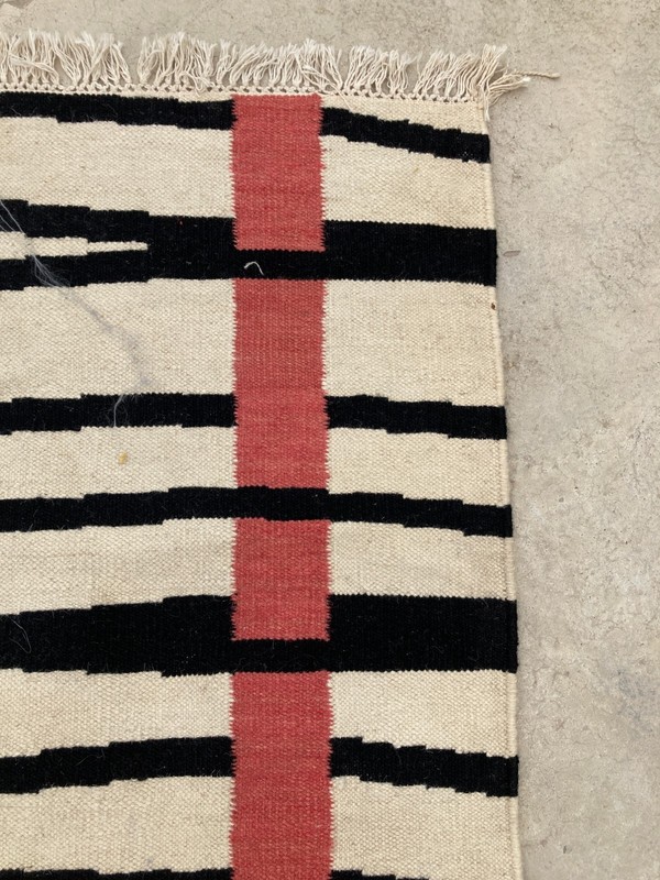 Vintage Traditional Handmade Beautiful Lvory Kilim Floor Rug Carpet 166x70 cm gallery