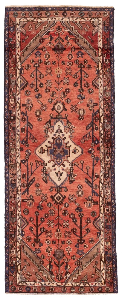 Vintage 3'6" x 8'10" Traditional Hand Knotted Vegetable Dye Wool Area Rug