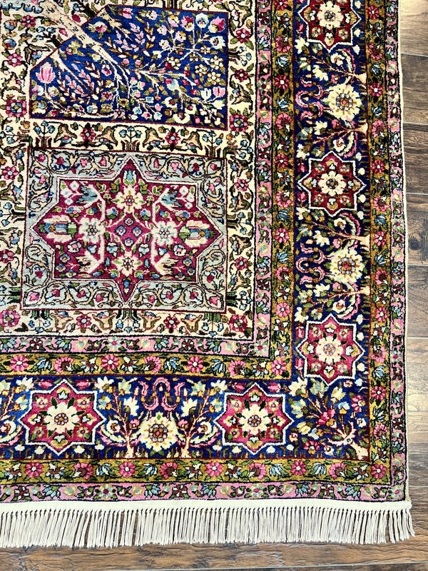 Kirman Lavar Rug 8x9 Antique Carpet Colorful 1920s Handmade Wool Rug 200 KPSI gallery