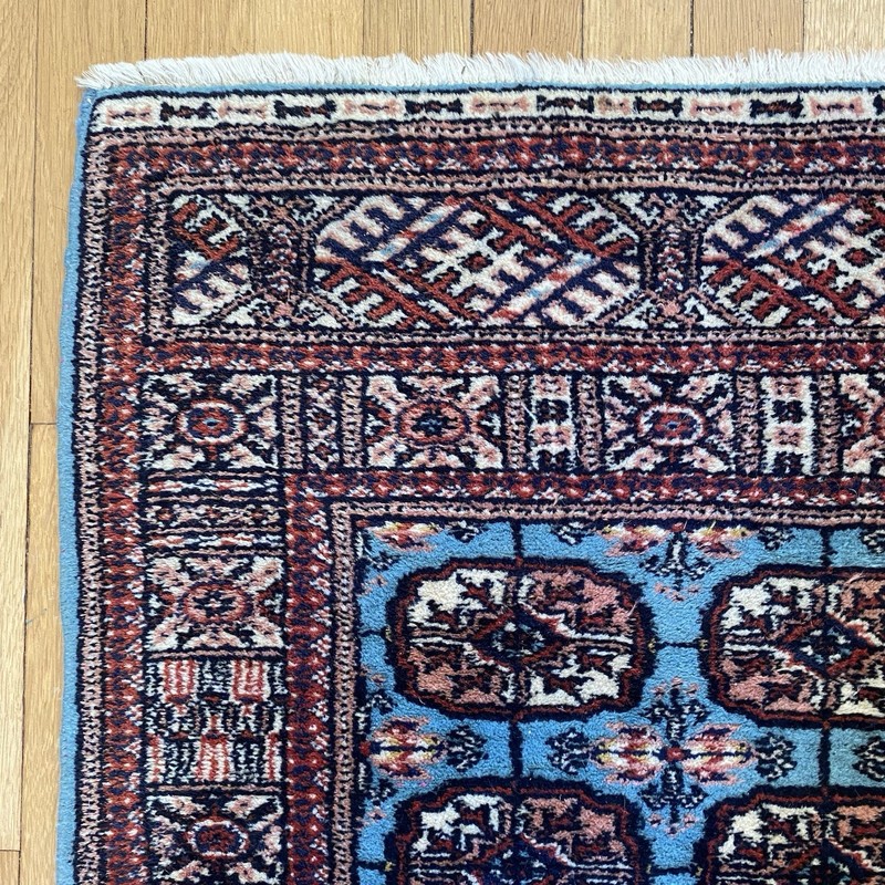 Vintage Rug 2' 1 x 3' 4 Blue Hand Knotted Oriental Rug Bokhara gallery
