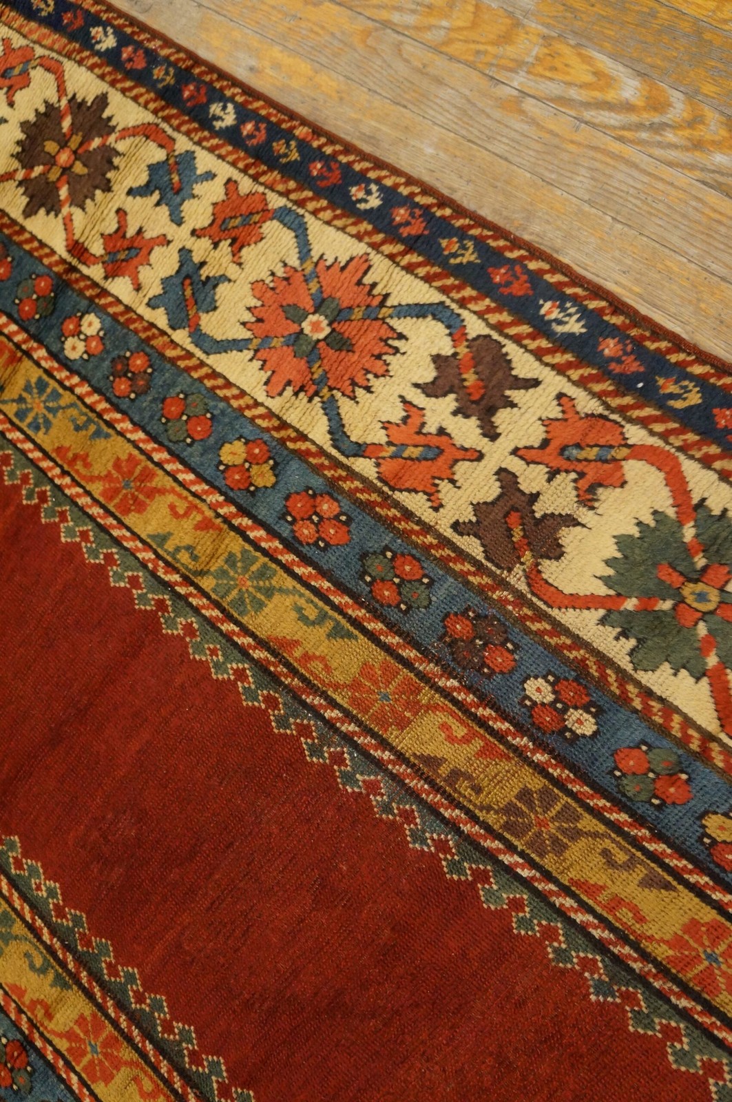 4'x8' Antique Red Color Solid Open Field Mid 19th Century Tribal Geometric gallery