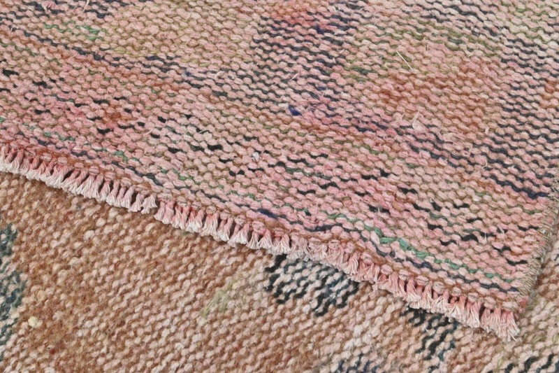 Vintage Turkish Runner Rug 3x11ft Wool Anatolian Handmade Hallway Oushak PEACH gallery