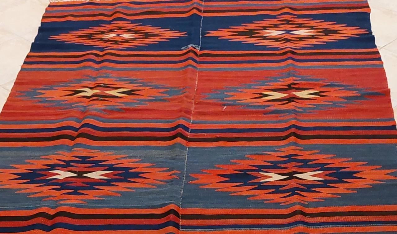 Greek Thessaly? Pelion? Old Handwoven Wool Kilim 140x275cm gallery