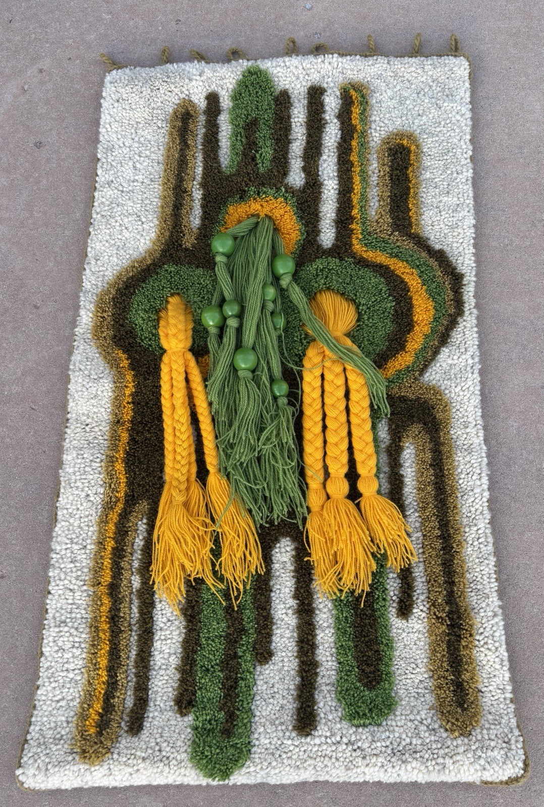 MCM Vintage Rug Tapestry Wall Art German Junghans Wool Handmade 1970s Hanging gallery