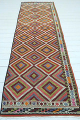 Turkish Kilim Runner, Handmade Wool Rugs Runner, Stairs Kitchen Kelim 40″x117″