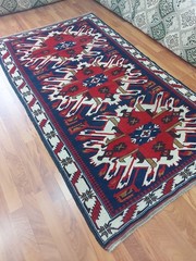 Antique Kazak Rug Azerbaijan Adle Rug Caucasian Eagle Rug Geometric Antique Rug