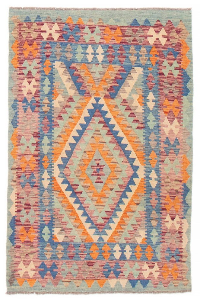 Vintage Hand Woven Area Rug 3'11" x 5'6" Traditional Wool Oriental Carpet