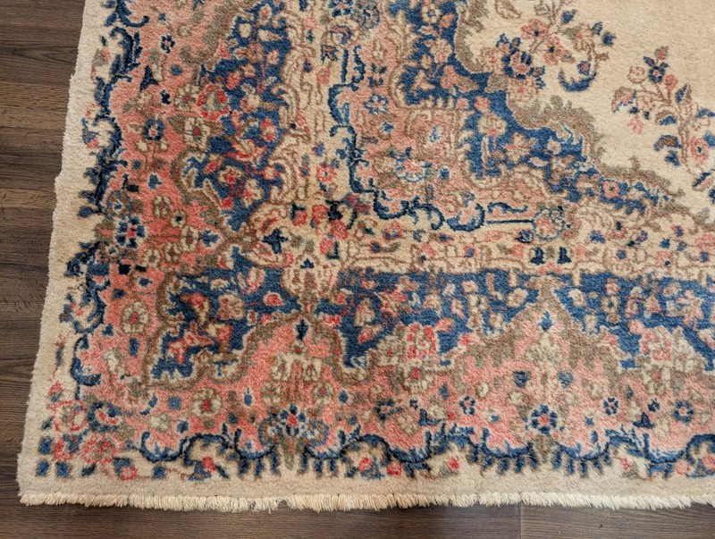 Per'sian Rug 9x12, Light Colors, Semi Antique, Oat Blue Pink, Hand Knotted gallery