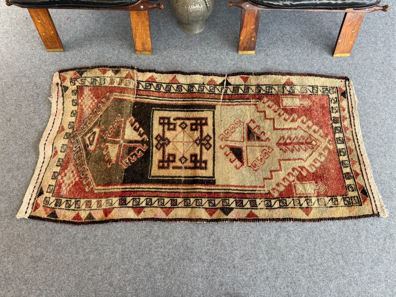 Runner Vintage Rug | Turkish Hand-Knotted Wool Tribal Geometric Accent 2.7x4.9 gallery