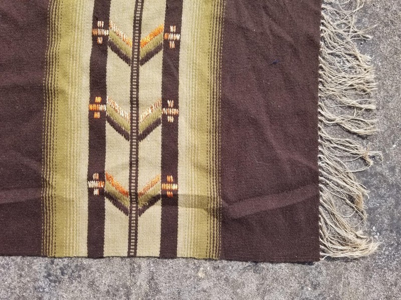 Vintage Traditional Handmade Oriental Wool Multicolor Runner Rug 55x24 inches gallery
