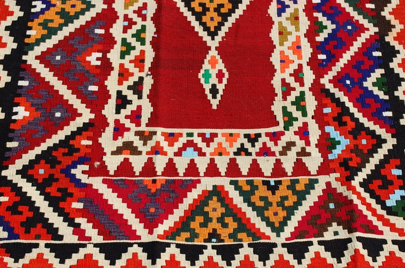 OLD,ANTIQUE CAUCASIAN,KAZAK,SHIRVAN ORIENTAL KILIM RUG 3' 9" x 28' FULL COLOR gallery