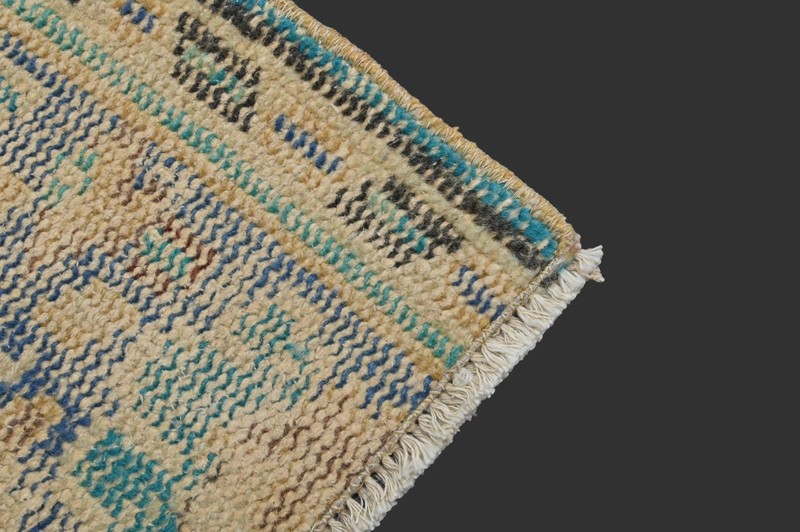 BEIGE Turkish Oushak Rug 2x4 Vintage Handmade Anatolian Small Doormat Kilim gallery