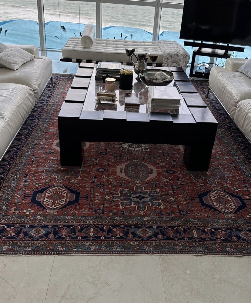Antique Karajeh Heriz Rug 9 X 12
