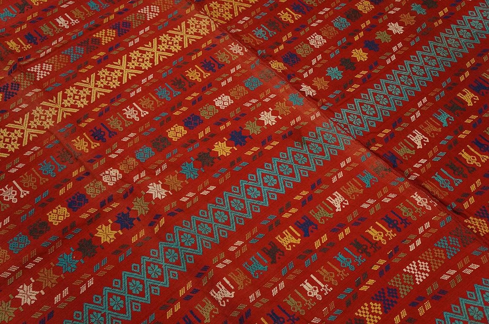 Antique Swedish Flat-Weave Carpet Red Field, Yellow Border, Early 20th Century gallery