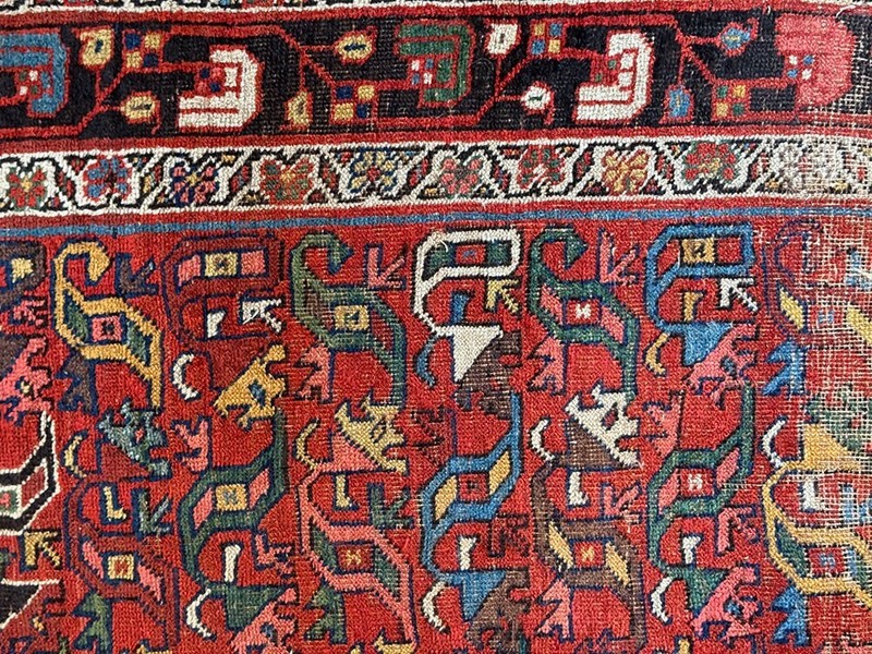 An Antique Decorative Worn Out Genuine Kurd Bidjar Rug gallery