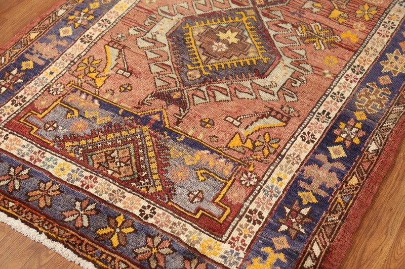 Geometric Wool Heriiz Vintage Runner Rug Hand-made Tribal Traditional Rug 4x13 gallery