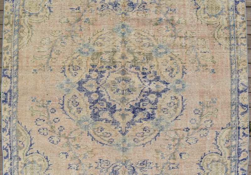 Turkish Rug 5x8 Handwoven Oushak Rug 155x247cm Natural Wool Carpet Muted Rug gallery