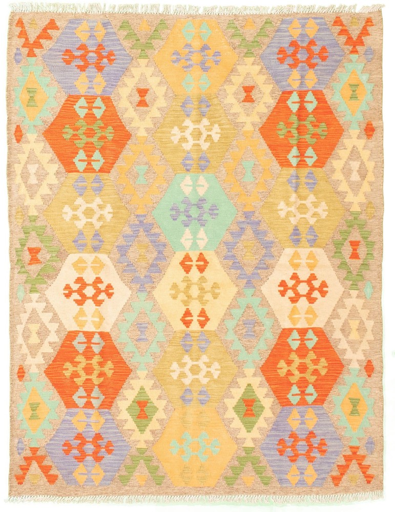 Vintage Hand Woven Area Rug 4'11" x 6'7" Traditional Wool Oriental Carpet