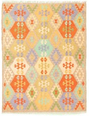Vintage Hand Woven Area Rug 4’11” x 6’7″ Traditional Wool Oriental Carpet