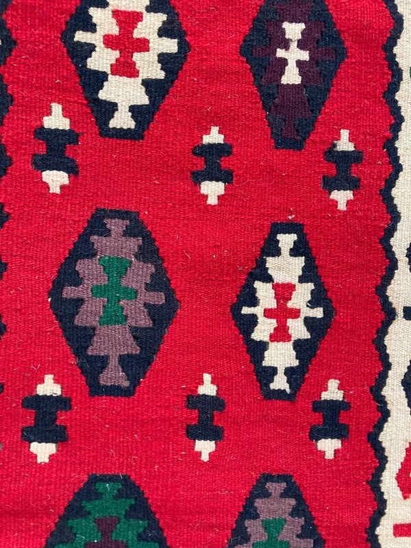 Vintage Traditional Turkish Handcrafted Kilim Rug for Home Décor 138x68 cm gallery
