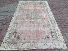 Vintage Anatolia Carpet, Distressed Rug Floor Carpet Handmade Wool Rugs 61″x106″