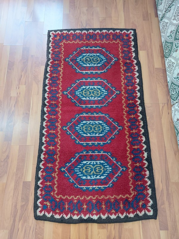 Antique red drgon Tibetan Monastery Rug Old Handmade 1850 Runner Rug Unique Rug gallery
