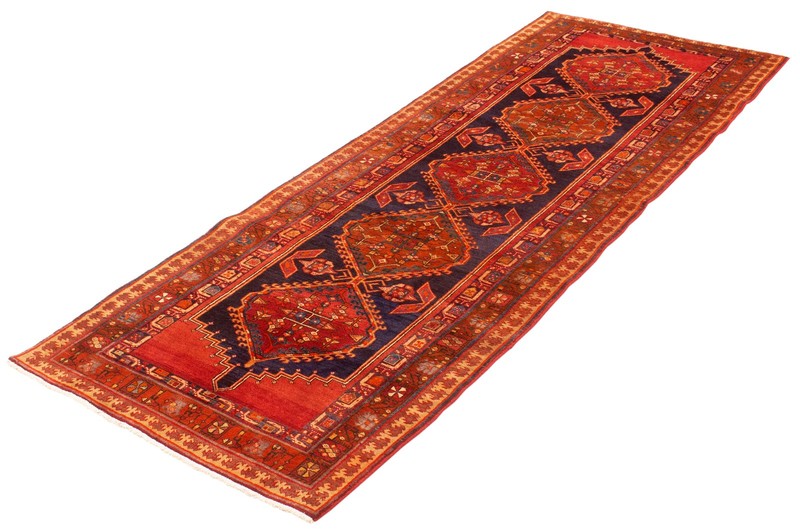 Vintage Hand-knotted Runner Rug 3'10" x 11'2" Traditional Oriental Wool Carpet gallery