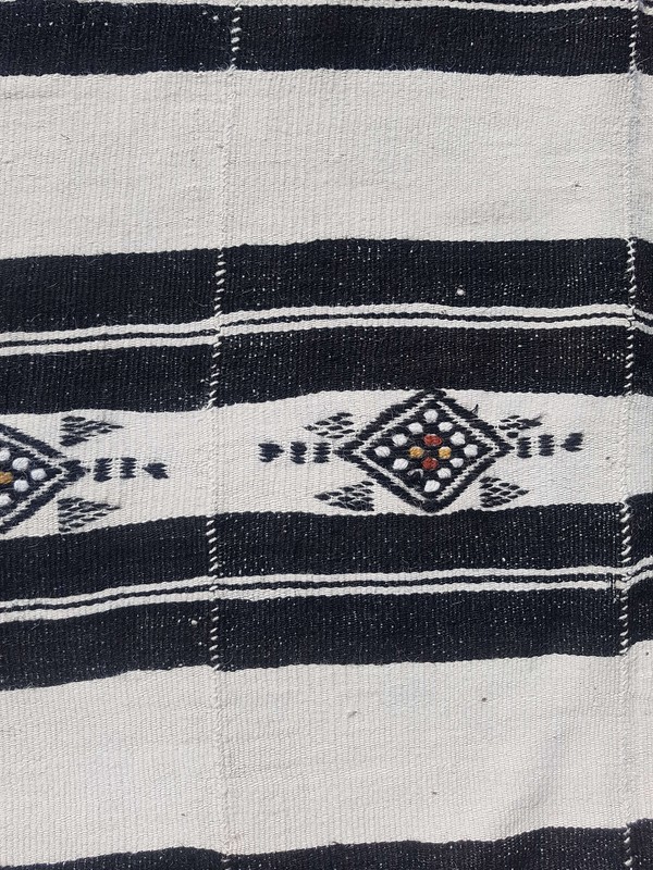 Antique Handmade African Berber Blanket Beautiful Multicolor Kilim Rug 253x132cm gallery