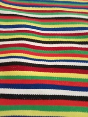 Vintage Handwoven Berber Rug – Chaoui Algerian Wool 160×240 cm – Colorful Stripe