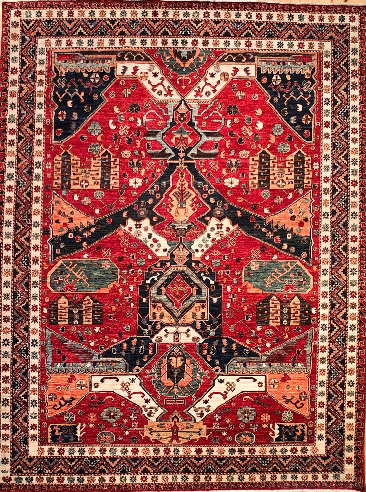 Hand-knotted Rug (Carpet) 8'8X11'4, Choeb Rang mint condition gallery