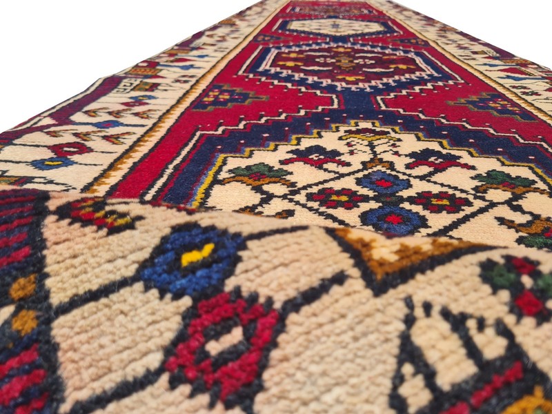 Amazing Hand Knotted Vintage Turkish Wool Area Runner Rug 11 x 3 Ft gallery