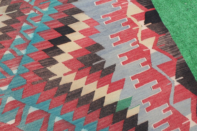 Turkish Kilim Rug 73''x138'' Hand Woven Antalya Kilim 186x353cm Oriental Rug gallery