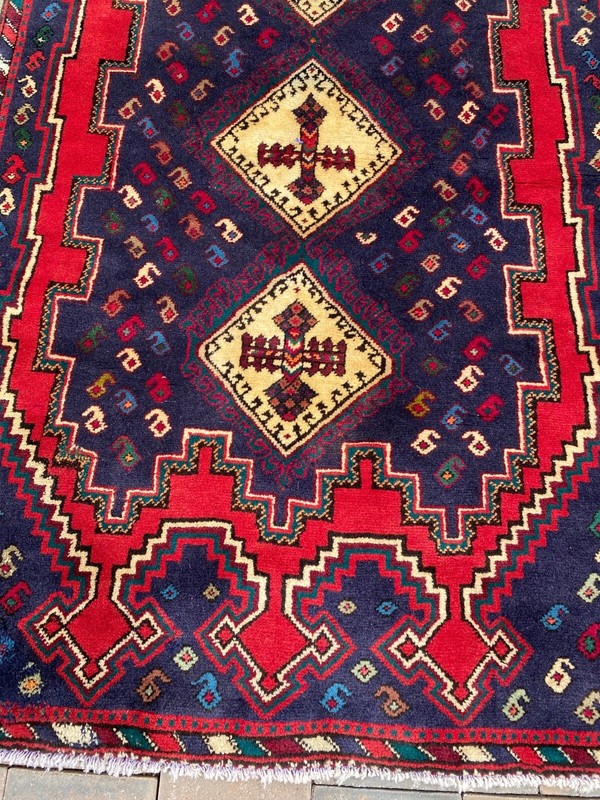 Slightly Imperfect Handmade Turkish Runner, Tribal Paisley Geometric Design,3x8 gallery