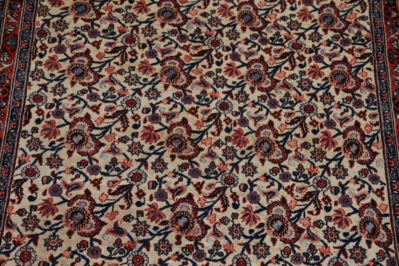 Vintage Ivory Area Rug 7x10 Vegetable Dye Traditional All-Over Hand-knotted Wool gallery