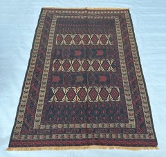 4’5 X 6’2 Ft Vintage Gorgeous Afghan Full Soumak Adreskan Tribal Herat Klim