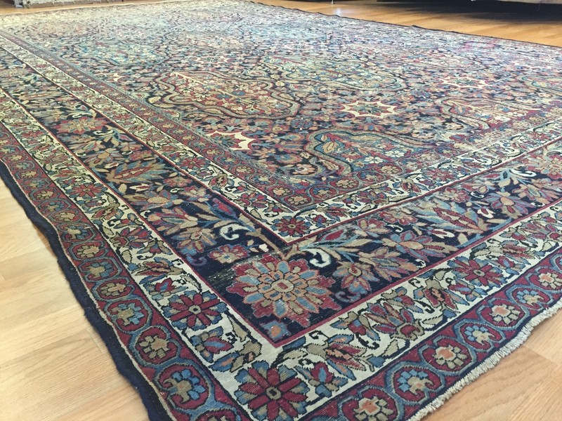Ravishing Ravar - 1860s Antique Oriental Rug - Floral Carpet - 8.9 x 14.7 ft gallery